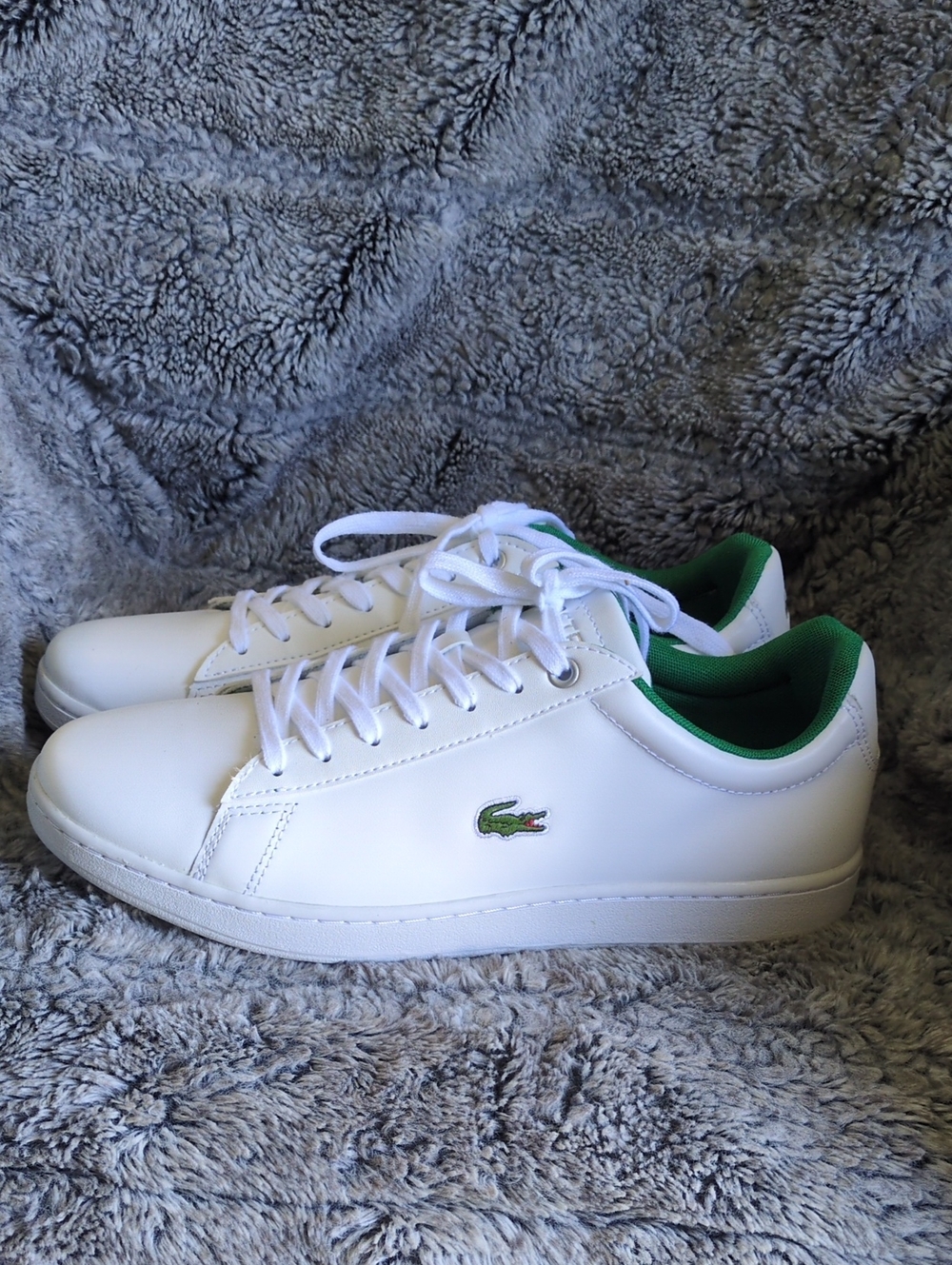 Lacoste Men’s Hydez White & Green Leather Sneaker Sz 9 - Picture 2 of 5